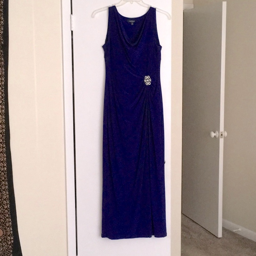 Cobalt blue long formal dress.